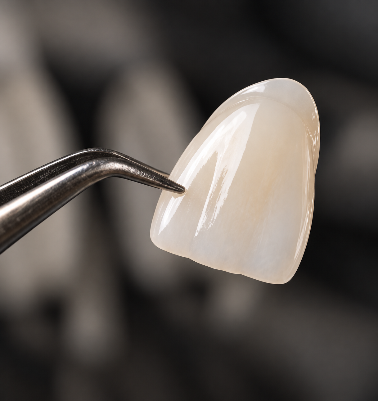 Detalle de una restauración dental en cerámica